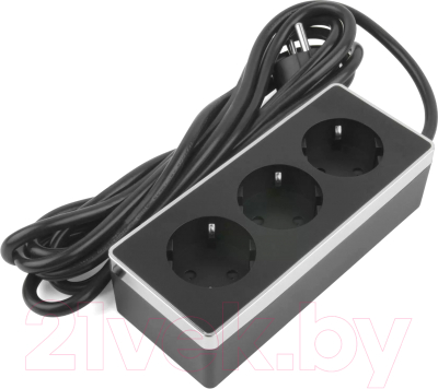 Изображение товара Удлинитель Werkel Gallant 3х2К+З W6523635 (3м, черный/хром)