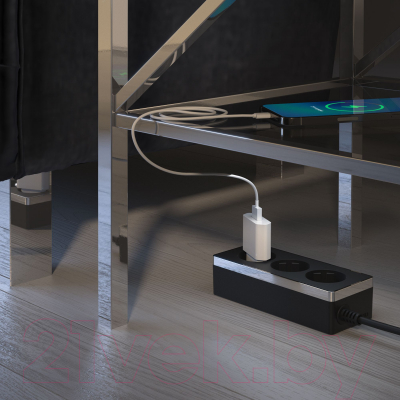 Изображение товара Удлинитель Werkel Gallant 3х2К+З W6523635 (3м, черный/хром)