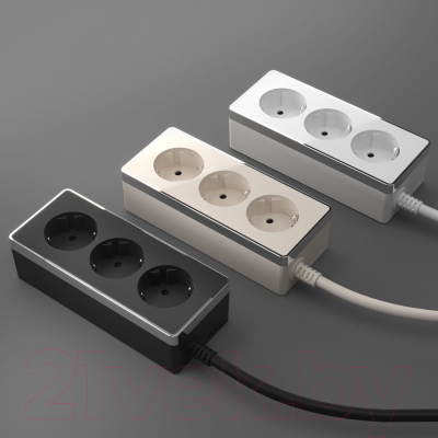 Изображение товара Удлинитель Werkel Gallant 3х2К+З W6523635 (3м, черный/хром)