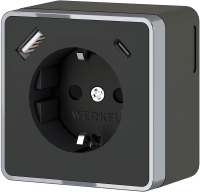 Розетка Werkel Gallant W5071735 (черный/хром) - 
