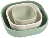 Набор тарелок для кормления Beaba Bols Silicone Gigognes 913567 (3шт, Green) - 