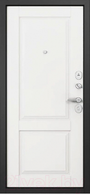 Входная дверь Mastino F4 Family Eco PP черный муар металлик/E-1 авокадо/белый софт (86x205, правая)