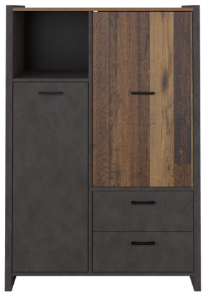 Шкаф Black Red White Kristoff REG2D2S/130 (матера/старый стиль)