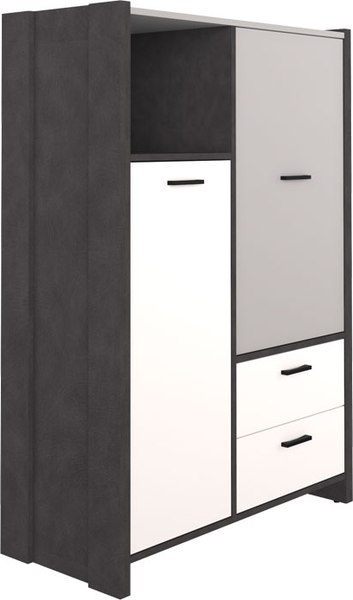 Шкаф Black Red White Kristoff REG2D2S/130 (матера/серый)