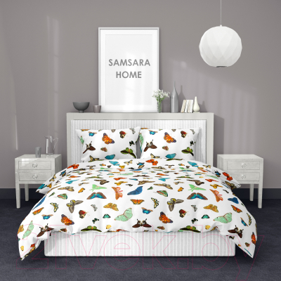 Простыня Samsara Home Бабочки 1.5сп Сат150ПрЦ-2