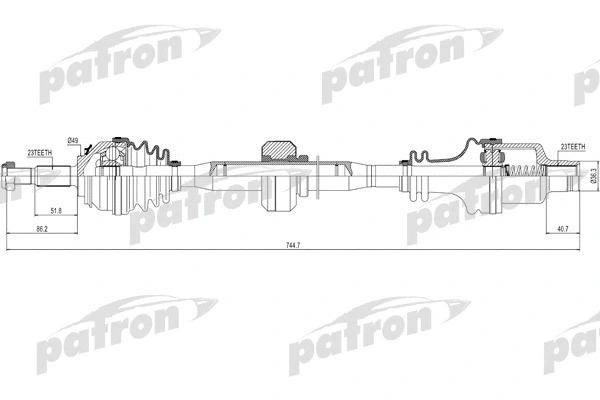 Приводной вал Patron PDS0220