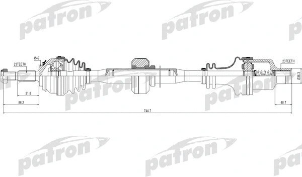 Приводной вал Patron PDS0220