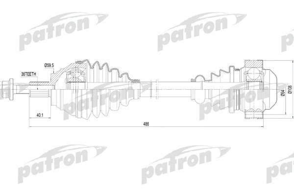 Приводной вал Patron PDS0252