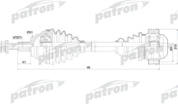 Приводной вал Patron PDS0252
