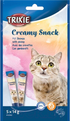Лакомство для кошек Trixie Creamy Snacks тунец и креветка (5x14г)