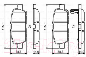 

Тормозные колодки Bosch, 0986494857