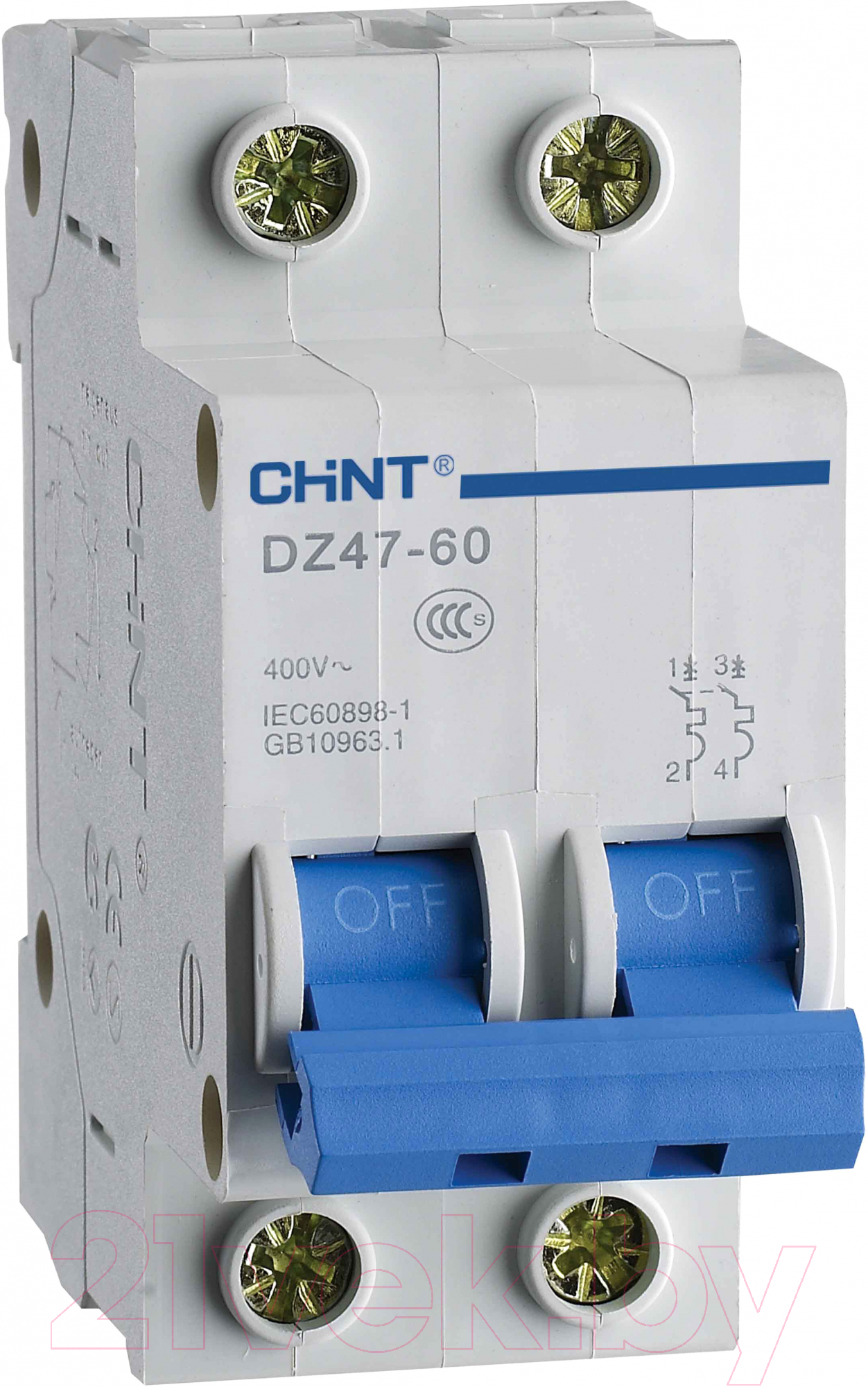 Выключатель автоматический Chint DZ47-60 2P 20A 4.5kA D / 187991