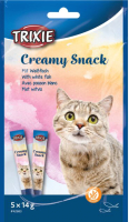Лакомство для кошек Trixie Creamy Snacks рыба и курица без глютена и сахара (5x14г) - 