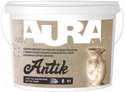 Штукатурка готовая декоративная Aura Dekor Antik (8кг, белый)