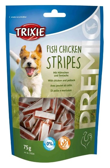 Лакомство для собак Trixie Premio полоски с курицей и рыбой (75г)