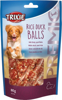 Лакомство для собак Trixie Premio шарики из утиного мяса с рисом (80г)