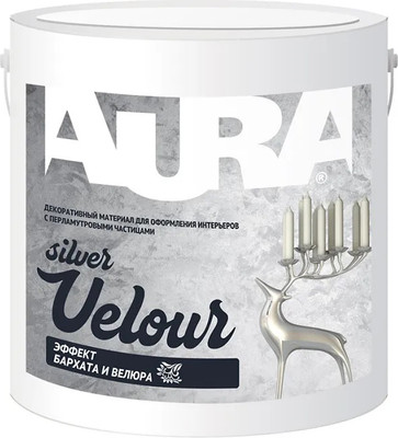 Штукатурка готовая декоративная Aura Dekor Velour Silver (1кг) -