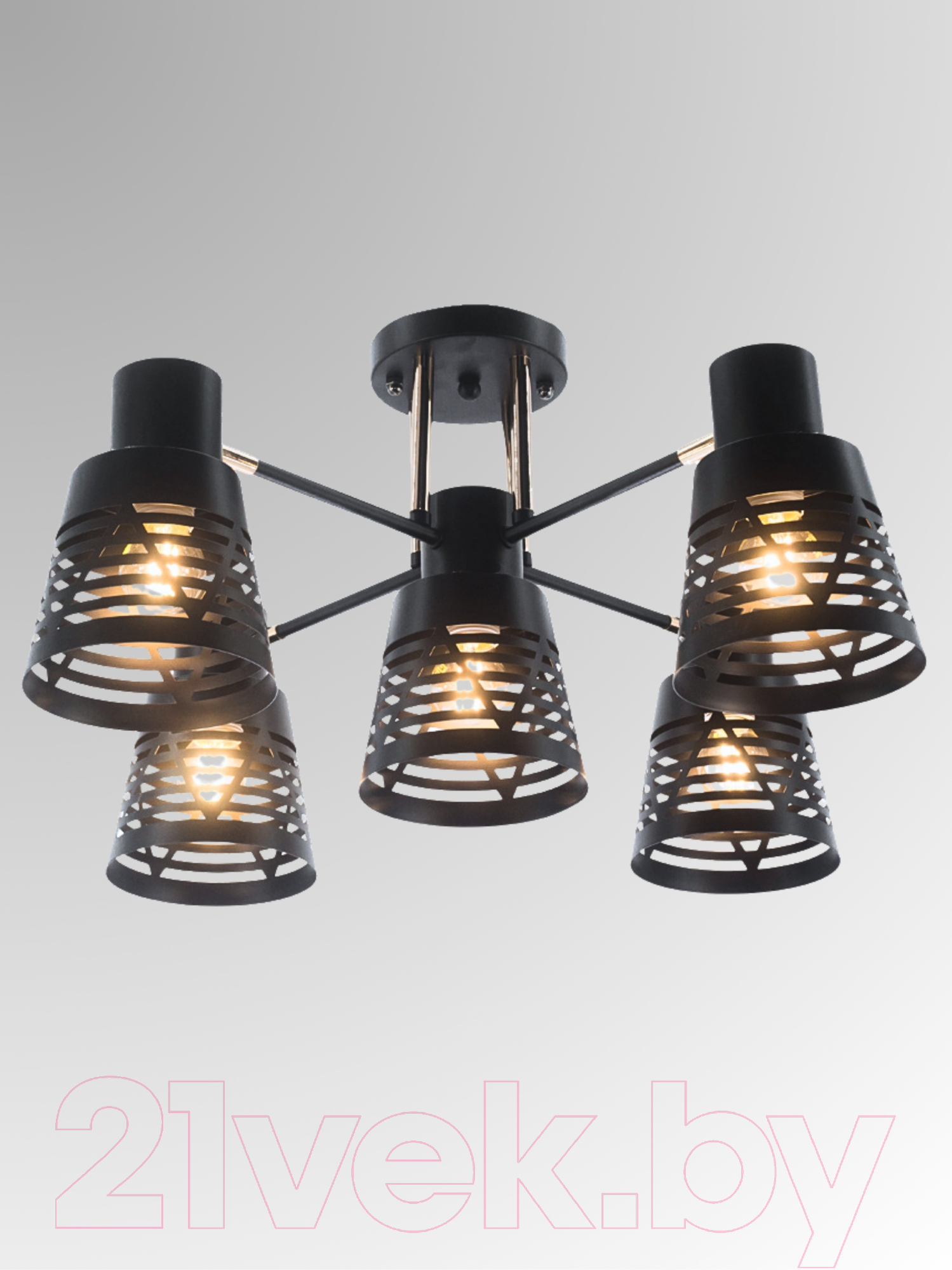 Люстра Aitin-Pro НПБ 02-5x60-101 / 6074/5 (черный/золото) — фото 2
