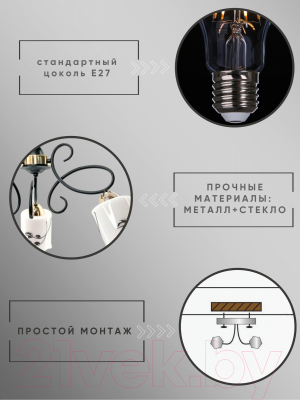 Люстра Aitin-Pro НПБ 02-3x60-105 / 8004/3 (черный/золото)