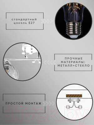 Потолочный светильник Aitin-Pro НПБ 02-2x60-101 / 8056/2 (белый/хром)