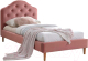 Односпальная кровать Signal Chloe Velvet 90x200 (Bluvel 52 античный розовый/дуб) - 