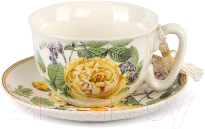 Чашка с блюдцем SIJ Желтые розы GC2402