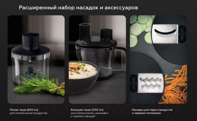 Блендер погружной BQ HB601S (сталь/черный)