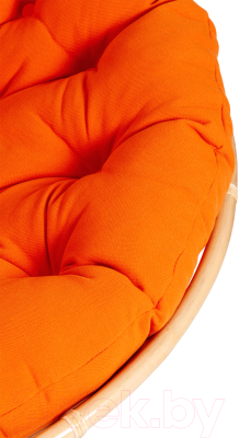 Кресло садовое Tetchair Papasan Eco P115-1/SP STD c подушкой, ремешками (натуральный/ткань оранжевый)