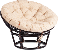 Кресло садовое Tetchair Papasan 23/01 W с подушкой (античный черно-коричневый) - 