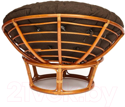 Кресло садовое Tetchair Papasan 23/01 W с подушкой (коньяк/коричневый)