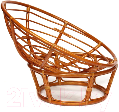 Кресло садовое Tetchair Papasan 23/01 W с подушкой (коньяк/коричневый)