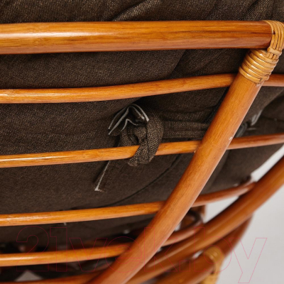 Кресло садовое Tetchair Papasan 23/01 W с подушкой (коньяк/коричневый)