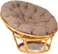 Кресло садовое Tetchair Papasan 23/01 W с подушкой (мед/экошерсть коричневый) - 