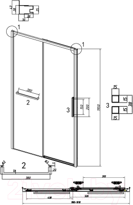 Изображение товара Душевая дверь Grossman Style 100x195 / 100.K33.05.100.21.10 (черный матовый,стекло тонированное)