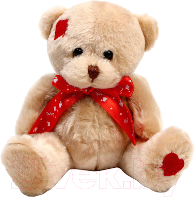 Мягкая игрушка Sima-Land Медвежонок с красным бантиком / 9672359 (коричневый)