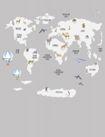 Фотообои листовые Citydecor Детская Карта мира 385 (200x260см) - 