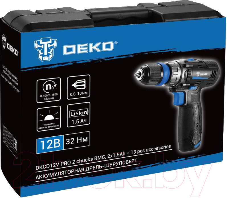 Аккумуляторная дрель-шуруповерт Deko DKCD12V PRO / 083-1004