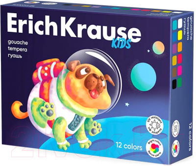 Гуашь Erich Krause Kids Space Animals / 61410 (12цв)