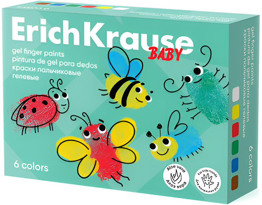 Пальчиковые краски Erich Krause Baby с Алоэ Вера / 61398 (6цв)