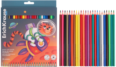 Набор цветных карандашей Erich Krause Kids Space Animals / 61784 (24цв)