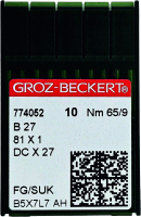 Набор игл для промышленной швейной машины Groz-Beckert DCx27 65 SUK GB-10 (для высокоэластичных тканей) - 