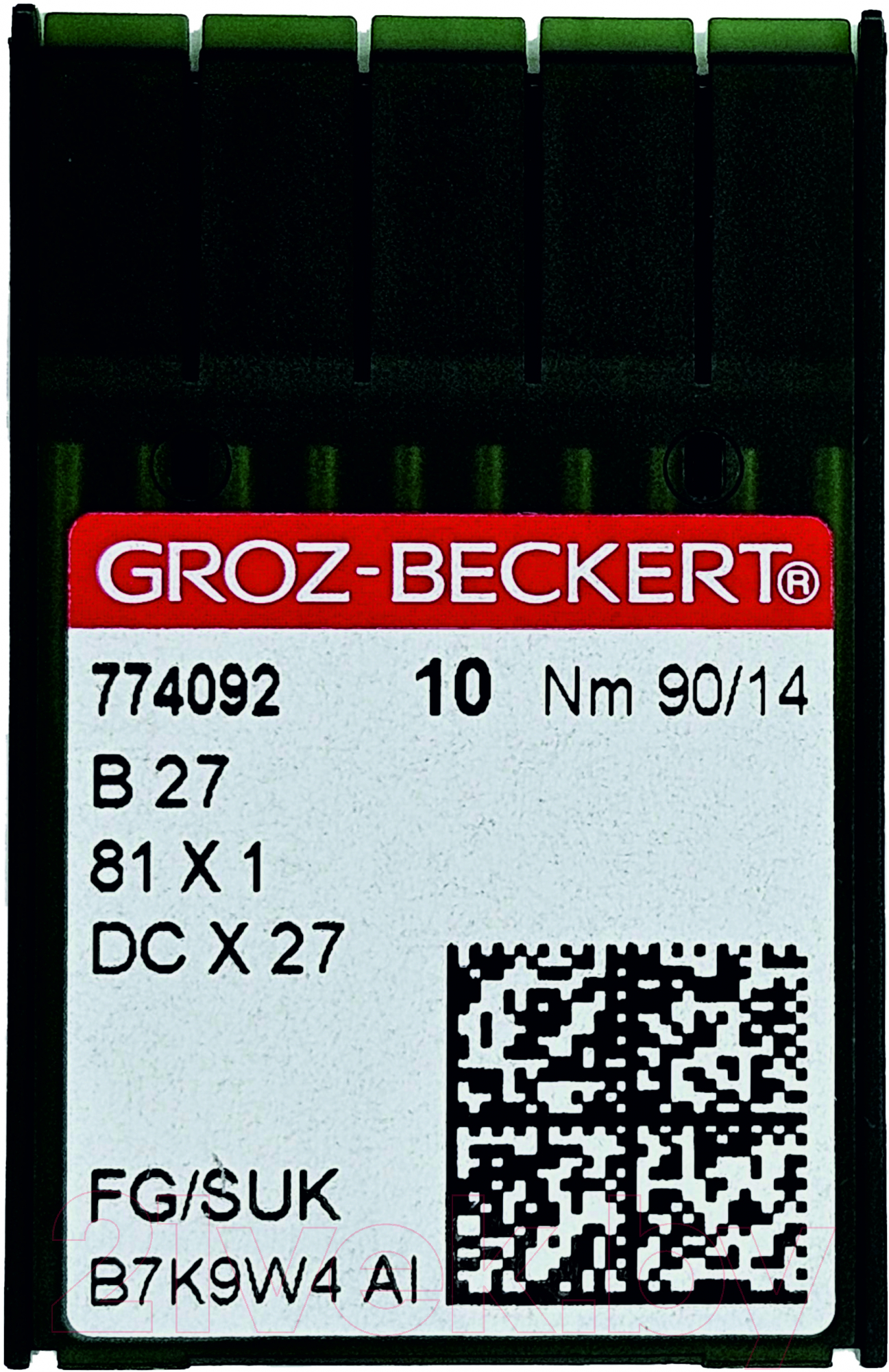 Набор игл для промышленной швейной машины Groz-Beckert DCx27 90 SUK GB-10 (для высокоэластичных тканей)