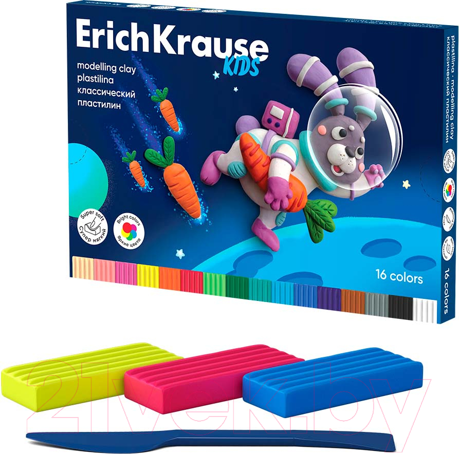 Пластилин Erich Krause Kids Space Animals / 61333 (16цв) — фото 2