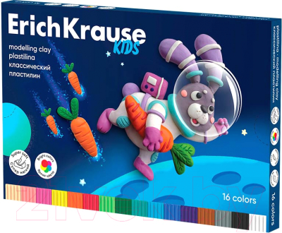 Пластилин Erich Krause Kids Space Animals / 61333 (16цв)