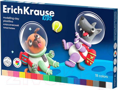 Пластилин Erich Krause Kids Space Animals / 61334 (18цв)