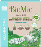Таблетки для посудомоечных машин BioMio All-in-One с эфирным маслом эвкалипта (100шт) - 