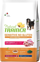 Сухой корм для собак Trainer Natural Sensitive No Gluten Medium&Maxi Adult с кроликом (3кг) - 
