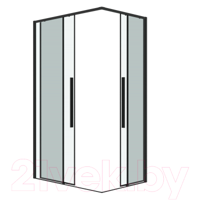 Душевой уголок Grossman Galaxy 110x70x195 / 300.K33.01.1170.21.00 (черный матовый/прозрачное стекло)