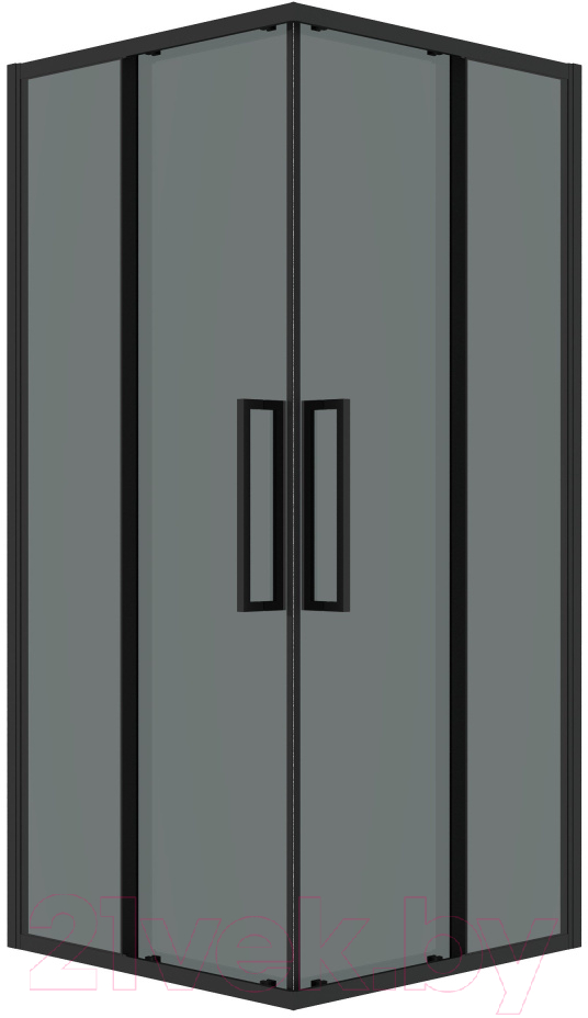 Душевой уголок Grossman Cosmo 90x90x195 / 300.K33.02.9090.21.10 (черный матовый/тонированное стекло)