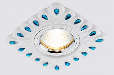 Точечный светильник Ambrella D5550 W/GR (белый/бирюзовый) - 